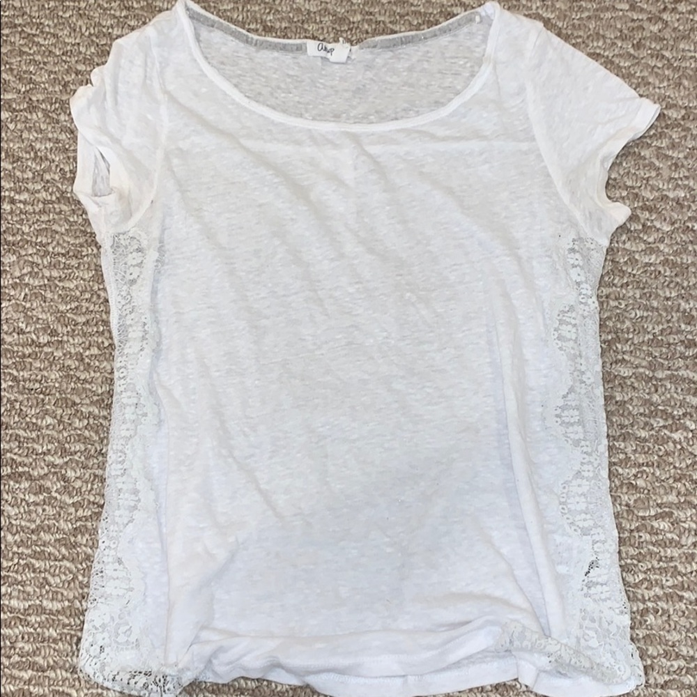 White Tee with Side Lace